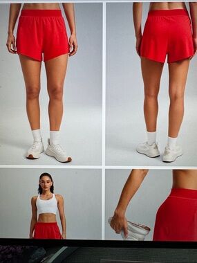NWOT Feathery-Fit Soft Liner High Rise Shorts 2.5” Deep Red Medium